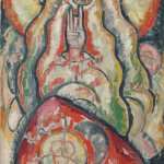 Marsden Hartley, Portrait Arrangement No. 2, 1912-13, Oil on canvas, 39 1/2 x 31 3/4 in., 54 1/2 x 46 1/2 x 2 1/2 in., Vilcek Collection, 2005.09.01