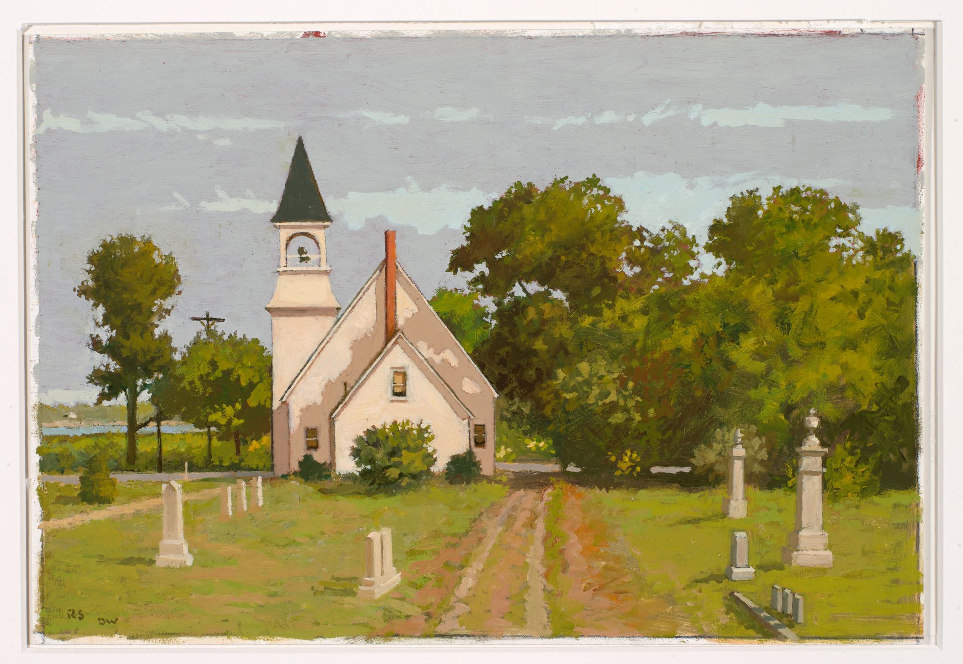 Robert Solotaire, West Harpswell Baptist Church, n.d., oil on paper, 1999.12.1