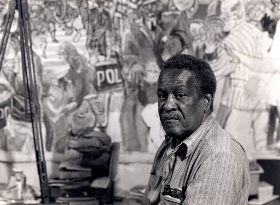 Joseph Delaney in Studio, ca. 1982