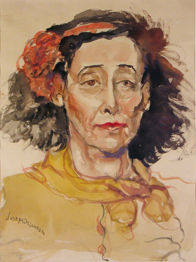 Joseph Delaney, Marie Woods, nd, watercolor on paper, 18 x 14 inches