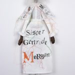 Revelation (Sister Gertrude Morgan), 2021 fabric, thread, and ink, 17 x 8 x 1 inches