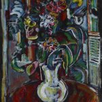 David C. Driskell, Still Life Near Window (Bouquet), 2008, oil on paper, 2019.4.57