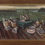 Maurice Freedman, Maine Pier, 1945, oil on canvas, 20 x 30 ¼ inches, 2019.4.10