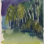 Bernard Langlais (American, 1921-1977), untitled, n.d., watercolor on paper, 12 x 8 7/8 in., Bates College Museum of Art, gift of Colby College and the Kohler Foundation Inc., 2013.19.29