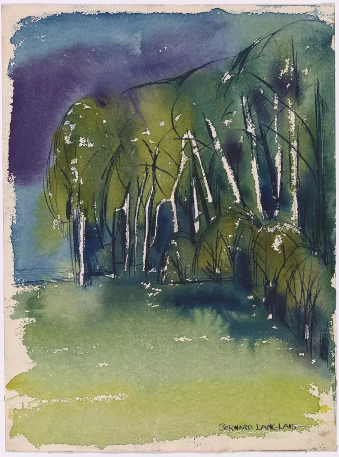 Bernard Langlais (American, 1921-1977), untitled, n.d., watercolor on paper, 12 x 8 7/8 in., Bates College Museum of Art, gift of Colby College and the Kohler Foundation Inc., 2013.19.29