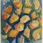 Florence Dreyfous, Yellow Flowers, n.d.watercolor on paper, 14 x 9 1/2 in.Bates College Museum of Art, Gift of Jane Costello Wellehan, 2019.4.14