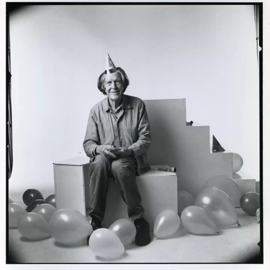 Steven Speliotis, John Cage at 80, 1992, silver gelatin print, 14 in., Gift of Robert Flynn Johnson, 2021.11.11