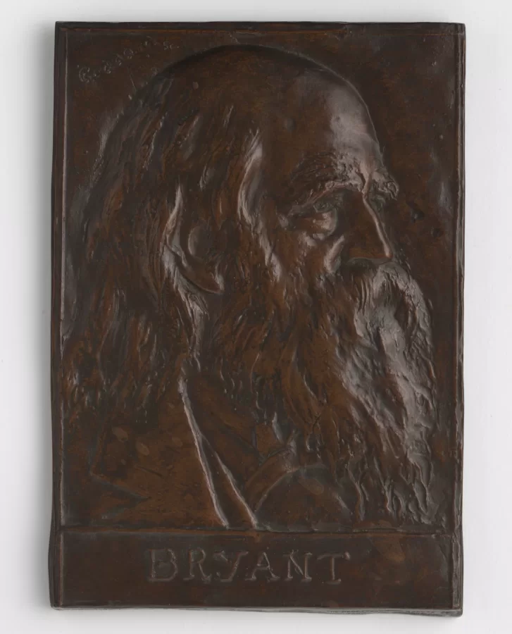 Ralph Bartlett Goddard, William Cullen Bryant, 1894, Bronze, 10 x 6 11/16 in., Bates College Museum of Art, gift of John and Janet Marqusee, 1996.5.24