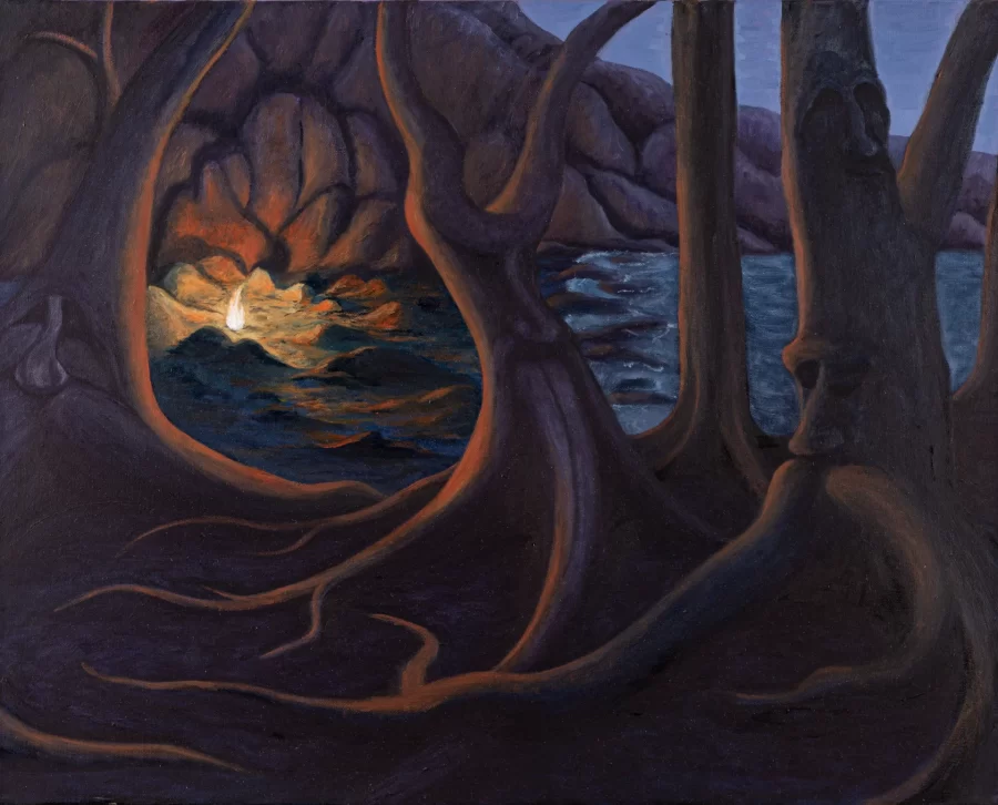 George Peck, Jackson's Fire, 2024, oil on canvas, 24 x 30 inches