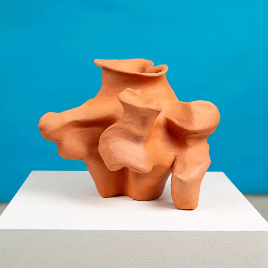 Ceramic pot created by a 2025 Senior thesis student