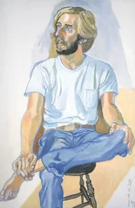 Alice Neel (American,1900-1984), Stephen Schaefer, 1977, oil on canvas, 46 x 30 inches, Bates College Museum of Art, gift of Hartley S. Neel and Richard Neel, 1997.15.1

