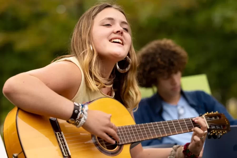 Mazie Watson Chamberlin Playing on the Quad, October 2023
