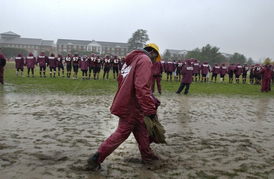 Images from Bates College versus Colby College football game, Oct. 28, 2006, at Garcelon Field. Brian Bachow's 22-yard field goal in the fourth overtime period gave the Colby College football team a 10-7 victory over Bates College Saturday in the driving rain.