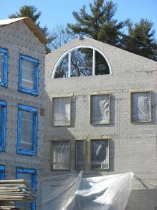 A ventilation louver will fill this semi-circular hole in the housing's center section. (Doug Hubley/Bates College)