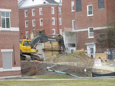 The site of the future amphitheater. (Doug Hubley/Bates College)