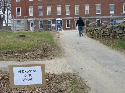 Not a "critical path" but an important one through Andrews Road upheaval. (Doug Hubley/Bates College)