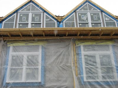 New dormer windows in the student residence. (Doug Hubley/Bates College)