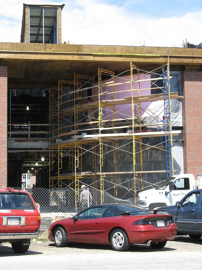 The east entrance to Commons. (Doug Hubley/Bates College)