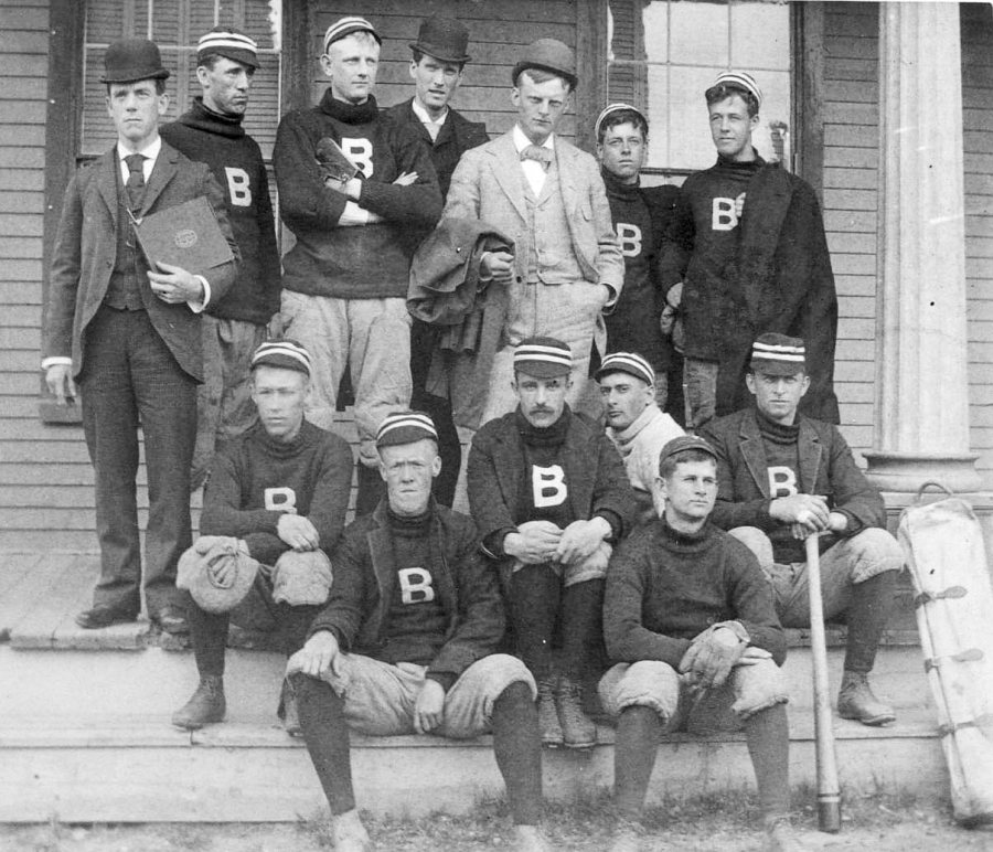 The 1892 Bates baseball team posted a 7–1 record en route to the state title. (Muskie Archives and Special Collections Library)