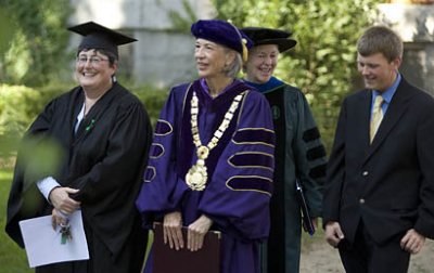 Margaret A. Imber, associate professor of classical and medieval studies, will deliver the 2008 Convocation address. Also speaking will be President Elaine Tuttle Hansen, who will update the College planning process that began last fall. In addition, Hansen will describe "Nourishing Mind and Body: Bates Contemplates Food," the 2008-09 College-wide initiative focusing on food and food systems. In "How Not to Fall in Love," her address to the incoming Class of 2012, Imber will tell students how to achieve a great education by suggesting, tongue-in-cheek, ways they might not get a great education.