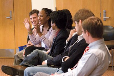 Young Alumni Panel at Homecoming,âLife in the Working World," Keck Classroom, Pettengill Hall. Participants included Bill Jack '08, Jason Buxbaum '08.