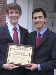 Bates debaters Colin Etnire '12 and Ian Mahmud '12