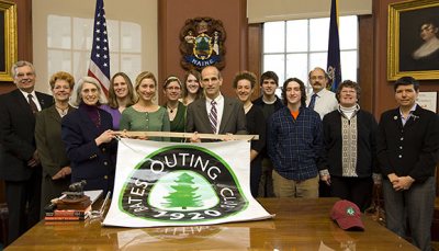 Alumni are invited to join students, faculty, and staff as the
90th Anniversary of the Bates Outing Club is honored
by the Maine Legislature with a Legislative Sentiment

Tuesday, January 26, 2010
Maine State House
Augusta

9:30 a.m.
Meet at the Welcome Center
At the public entrance to the State House ask the receptionist to
direct you to the Welcome Center.

9:45 a.m.
Photo opportunity with Gov. John Baldacci

10 a.m.
Reading of the sentiment in the House Gallery by state Rep. Margaret Rotundo (D-Lewiston).  After the reading, the group will continue on to the Senate where they will receive further recognition.

11 a.m.
Chief Justice of the Supreme Court addresses the Legislature

A brief tour of the State House will follow for those interested.


Advance registration is required for this event.
  Please RSVP by noon on Monday, January 25.
T o register click on the registration button on the top of this page
or call Kathleen Bilodeau at (207) 755-5990.
 
Contact Information
Primary Contact
Kathleen Bilodeau
207-755-5990
kbilodea@bates.edu
 
 
Date & Location
Date: January 26, 2010
Time: 9:30 AM
Location: Maine State House
Augusta