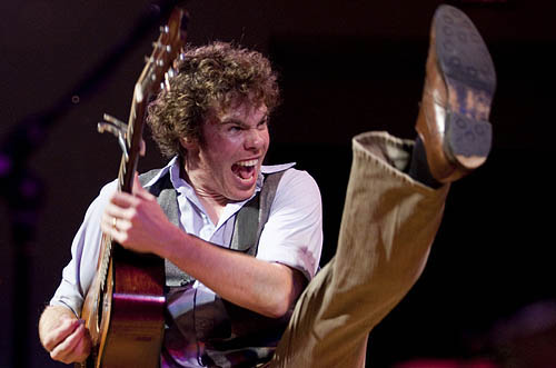 An acclaimed singer-songwriter influenced by Dylan and Springsteen, Josh Ritter performs at 7 p.m. Monday, Dec. 7, in the Olin Arts Center Concert Hall at Bates College, 75 Russell St. At Bates, he will be accompanied by his band â Zach Hickman on bass, guitar, tuba and strings, Sam Kassirer on keyboards, Austin Nevins on guitar and lap steel and Liam Hurley on drums and percussion.


The concert is presented by the Olin Arts Center in partnership with the Student Activities Office and the Chase Hall Committee. Tickets are $20 and available at www.batestickets.com. For more information please contact 207-786-6135 or this E-mail.

Born in Moscow, Idaho, Ritter began writing music early on and recorded his self-titled debut album while still a student at Oberlin College. Among his influences, he cites musicians such as Bob Dylan, Bruce Springsteen and Paul Simon. Accordingly, a New York Times review said, "like them, he sets out to carry a world of ideas on a few basic chords."

An acclaimed singer-songwriter influenced by Dylan and Springsteen, Josh Ritter performs at 7 p.m. Monday, Dec. 7, in the Olin Arts Center Concert Hall at Bates College, 75 Russell St.

The concert is presented by the Olin Arts Center in partnership with the Student Activities Office and the Chase Hall Committee. Tickets are $20 and available at www.batestickets.com. For more information please contact 207-786-6135 or this E-mail.

Born in Moscow, Idaho, Ritter began writing music early on and recorded his self-titled debut album while still a student at Oberlin College. Among his influences, he cites musicians such as Bob Dylan, Bruce Springsteen and Paul Simon. Accordingly, a New York Times review said, "like them, he sets out to carry a world of ideas on a few basic chords."

Ritter's music is packed with vividly imaged, rapid-fire lyrics and a distinctive approach to melody. 

Ritter has most recently toured in Ireland, where he found early success under the tutelage of Glen Hasnard of the Frames and, more recently, The Swell Season, a band spun off of the critically acclaimed independent musical film Once.

The Bates performance is one of nine in a small tour around the United States in November and December. Ritter then joins The Swell Season in the famed Radio City Music Hall in New York and subsequently in a European tour.

His fifth and latest studio album, released by Sony Records in 2007, is titled The Historical Conquests of Josh Ritter. Ritter wanted to create something vastly different from his previous work. He recorded at the Great North Sound Society, a farmhouse in Parsonsfield, Maine, where Ritter was able to create an adventurous and fresh sound.

Ritter explains, "A lot of this record is an effort to capture moments when they were at their most passionate; to capture many different emotions that simply wouldn't work if we had ever tried to re-record them."
Ritter has most recently toured in Ireland, where he found early success under the tutelage of Glen Hasnard of the Frames and, more recently, The Swell Season, a band spun off of the critically acclaimed independent musical film Once.

The Bates performance is one of nine in a small tour around the United States in November and December. Ritter then joins The Swell Season in the famed Radio City Music Hall in New York and subsequently in a European tour.

His fifth and latest studio album, released by Sony Records in 2007, is titled The Historical Conquests of Josh Ritter. Ritter wanted to create something vastly different from his previous work. He recorded at the Great North Sound Society, a farmhouse in Parsonsfield, Maine, where Ritter was able to create an adventurous and fresh sound.

Ritter explains, "A lot of this record is an effort to capture moments when they were at their most passionate; to capture many different emotions that simply wouldn't work if we had ever tried to re-record them."