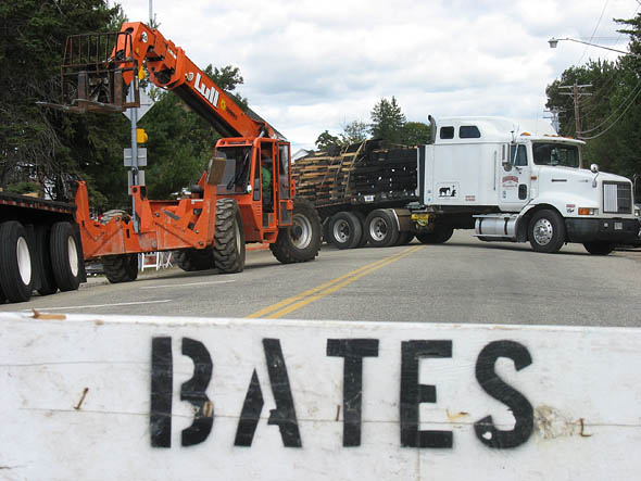 Pieces of the new grandstand