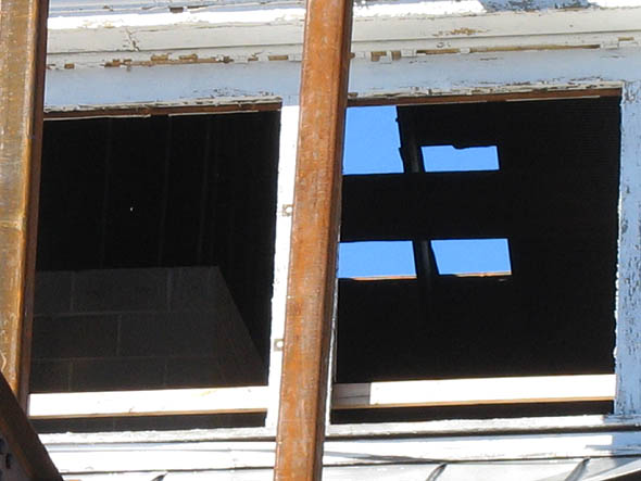 Hole in Roger Williams Hall