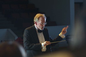 John Corrie directs the Bates College Choir.