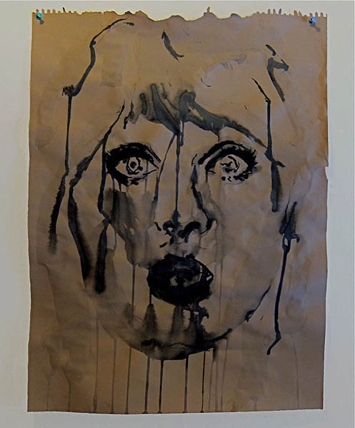 "Zoe" by Emma Stevens-Smith '12, india ink on paper.
