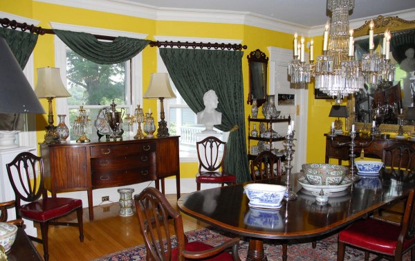 The dining room inside Oceanside, Peter Gomes' home in his beloved hometown of Plymouth, Mass.