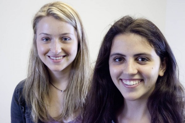 First-year students Natacha Danon, left, and Olivia Krishnaswami are sharing a Davis Projects for Peace grant for a project in India. Photograph by Phyllis Graber Jensen/Bates College.