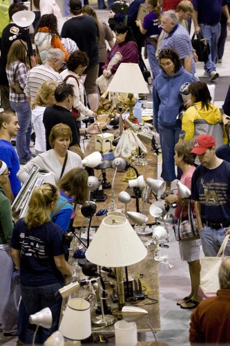 Shoppers inspecting Clean Sweep's 2012 selection.