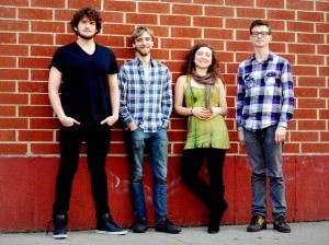 Alba's Edge. From left, Doug Berns, bassist; Neil Pearlman, pianist; Lilly Pearlman, fiddler; Jacob Cole, percussionist. At Bates, Katie McNally will fill in for Lilly Pearlman.