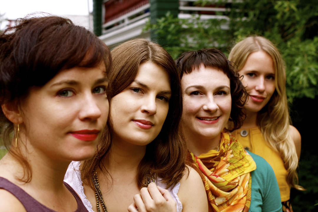 The Forge: Irish flutist Nicole Rabata, bodhranist Anna Colliton, fiddler Cara Frankowicz and singer-harpist Maeve Gilchrist.


