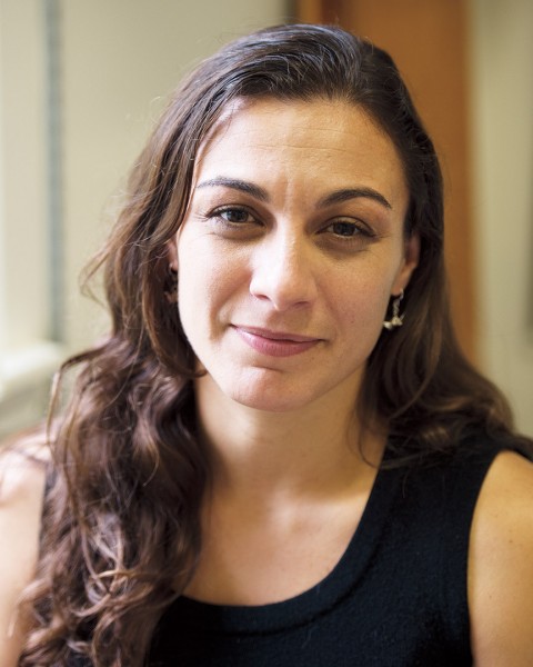 A portrait of dance professor Rachel Boggia by Mike Bradley.