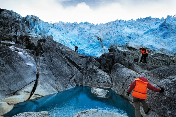  Los Leones Glacier, Chile, for Patagonia Sur, later published by Fortune. Photograph by Alexander Verhave '05.