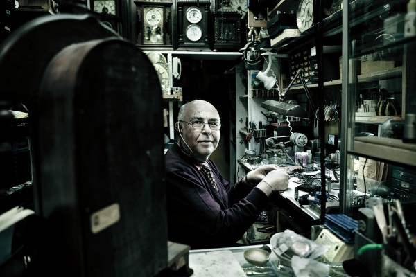 “W. 10th St. Clock Shop,” New York City.  Photograph by Alexander Verhave