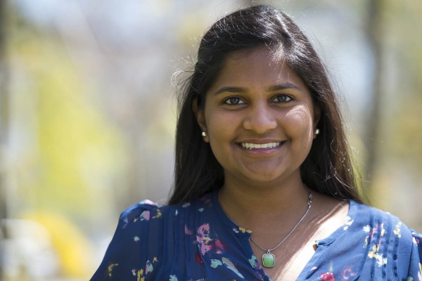 2013 Fulbright recipient Tara Prasad. Photograph by Michael Bradley/Bates College.