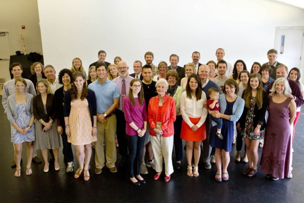 Legacy families pose for a group photo on Saturday, May 25. Of the 436 graduates in the Class of 2013, 74 have a parent or other relative who graduated from Bates. Photo by Phyllis Graber Jensen/Bates College.