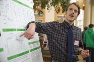 David Harning '13 discussed his geology research at the The 2013 Mount David Summit. in New Zealand. (Phyllis Graber Jensen/Bates College)