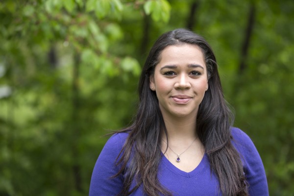 Destinee Warner '13 was awarded a Fulbright English Teaching Assistantship for work in the Republic of Georgia. Photograph by Michael Bradley/Bates College.