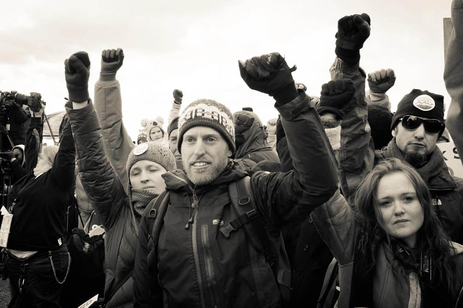 Climate-change activist Phil Aroneanu in action.