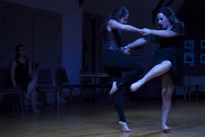 "Intricate Glances" combines modern dance with tango, as exemplified here. (Sarah Crosby/Bates College)