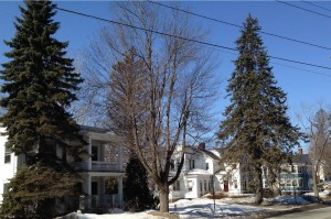 65 Campus Ave. will occupy the block nearest the camera, and 55 Campus Ave. the next block to the right. (Doug Hubley/Bates College)