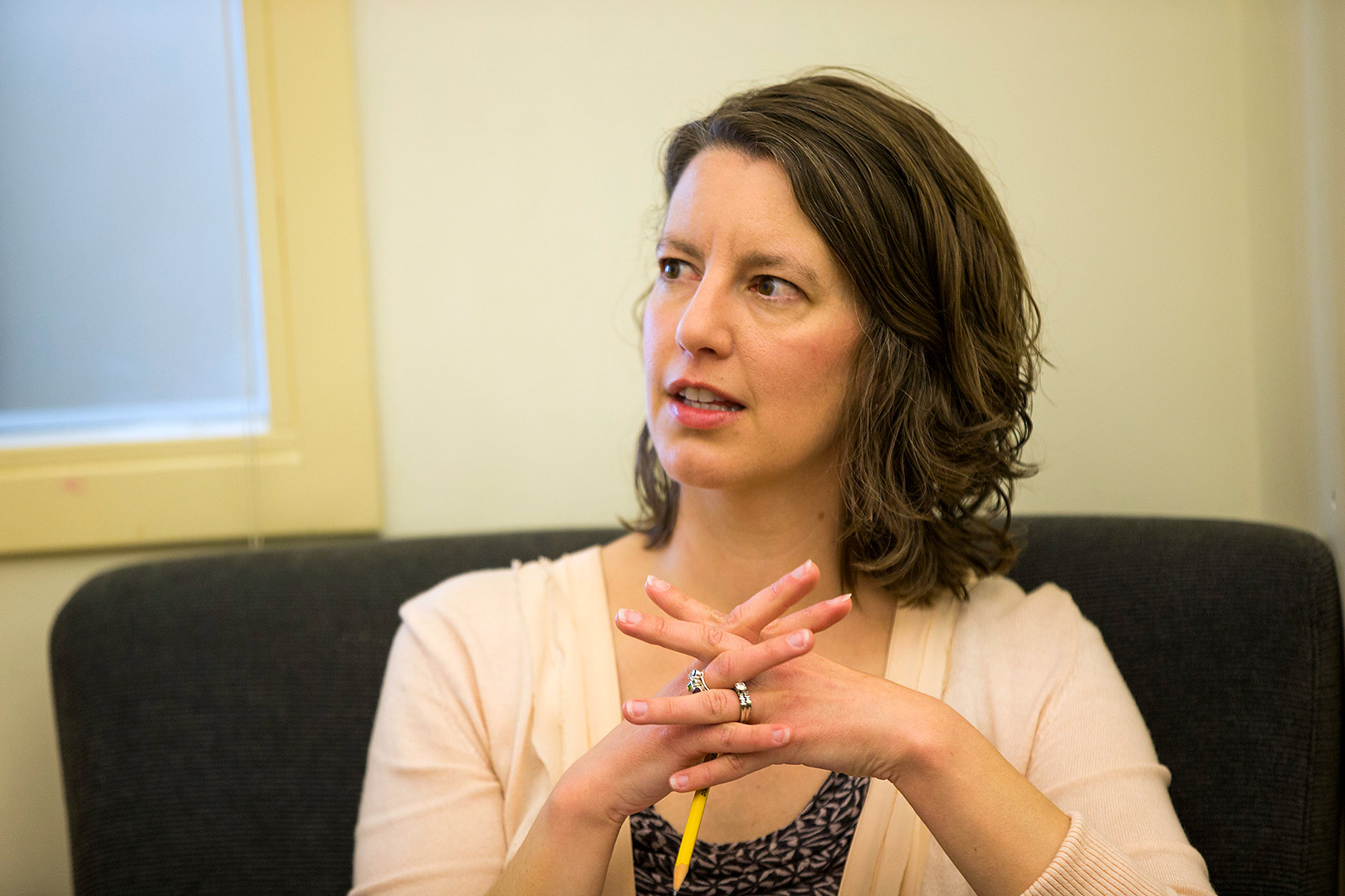 “If the course is ever going to appeal to students who are less comfortable with statistics, I need to understand the student experience,” says Professor of Psychology Amy Douglas. (Phyllis Graber Jensen/Bates College)