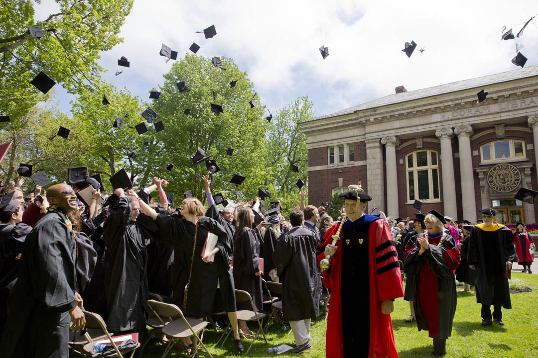 Add all these steps  together, and what you get is another great Bates Commencement. Shown: Commencement 2014. (Phyllis Graber Jensen/Bates College)