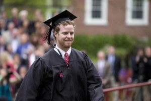 Senior class speaker Collin McCullough of Plattsburgh, N.Y. (Phyllis Graber Jensen/Bates College)